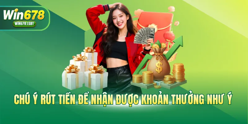 Chú ý rút tiền để nhận được khoản thưởng như ý